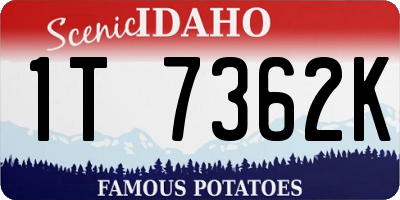 ID license plate 1T7362K