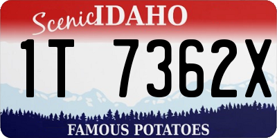 ID license plate 1T7362X