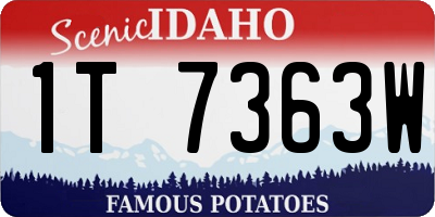 ID license plate 1T7363W