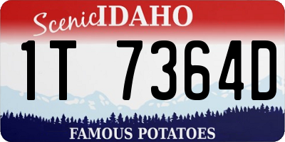 ID license plate 1T7364D