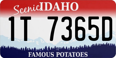 ID license plate 1T7365D