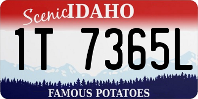 ID license plate 1T7365L