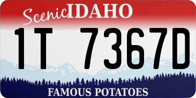 ID license plate 1T7367D
