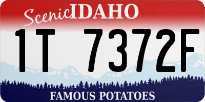 ID license plate 1T7372F