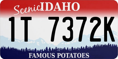 ID license plate 1T7372K