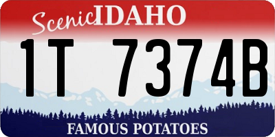 ID license plate 1T7374B