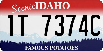 ID license plate 1T7374C