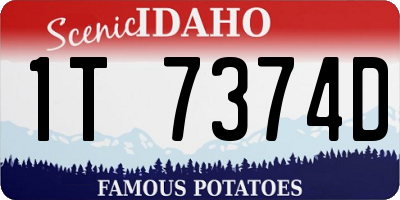 ID license plate 1T7374D