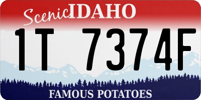 ID license plate 1T7374F