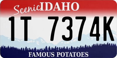 ID license plate 1T7374K