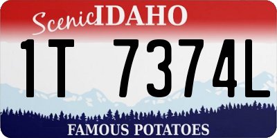 ID license plate 1T7374L