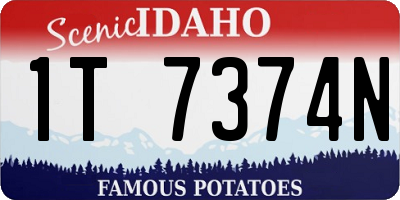 ID license plate 1T7374N