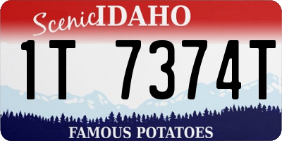ID license plate 1T7374T