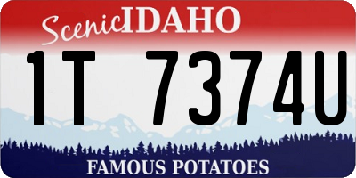 ID license plate 1T7374U