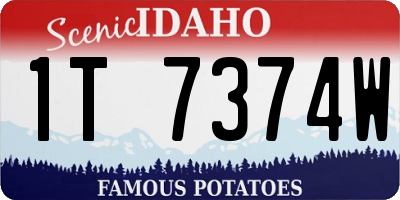 ID license plate 1T7374W
