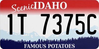 ID license plate 1T7375C