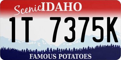 ID license plate 1T7375K