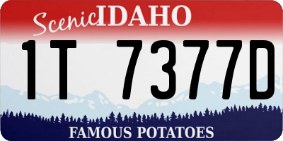 ID license plate 1T7377D