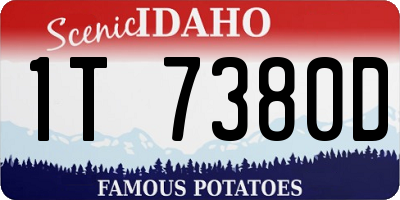 ID license plate 1T7380D