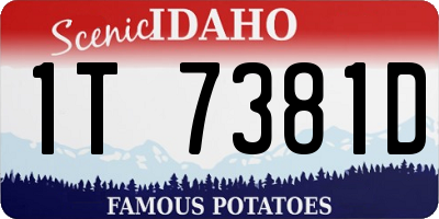 ID license plate 1T7381D