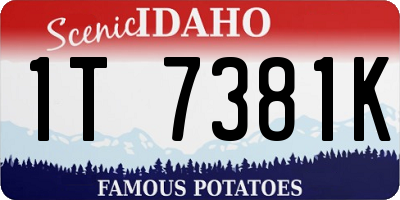 ID license plate 1T7381K