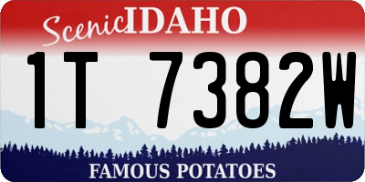 ID license plate 1T7382W
