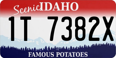 ID license plate 1T7382X