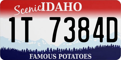 ID license plate 1T7384D