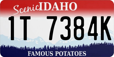 ID license plate 1T7384K
