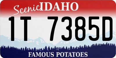 ID license plate 1T7385D