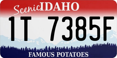 ID license plate 1T7385F