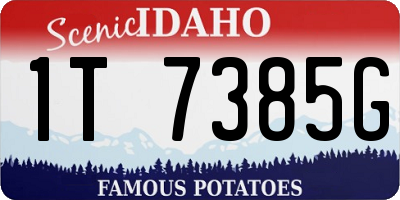 ID license plate 1T7385G