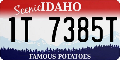 ID license plate 1T7385T