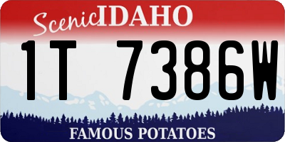ID license plate 1T7386W