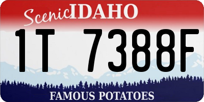 ID license plate 1T7388F