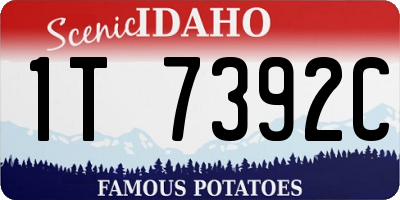 ID license plate 1T7392C