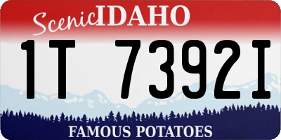 ID license plate 1T7392I