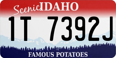 ID license plate 1T7392J