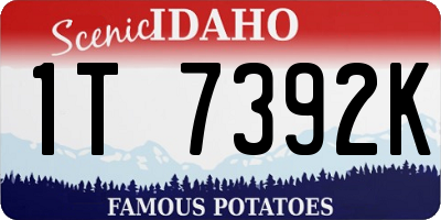 ID license plate 1T7392K