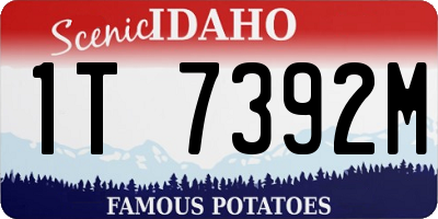 ID license plate 1T7392M