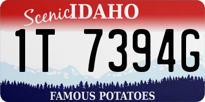ID license plate 1T7394G
