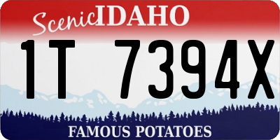 ID license plate 1T7394X