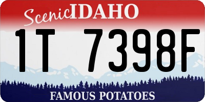 ID license plate 1T7398F