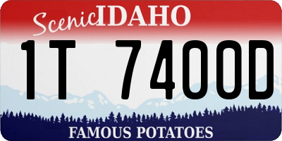 ID license plate 1T7400D