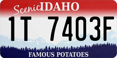 ID license plate 1T7403F