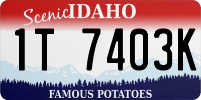 ID license plate 1T7403K