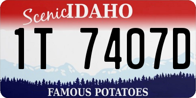 ID license plate 1T7407D