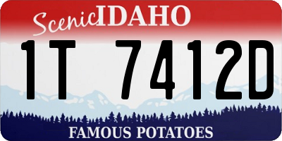 ID license plate 1T7412D