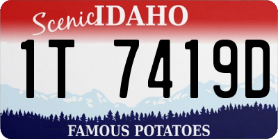 ID license plate 1T7419D