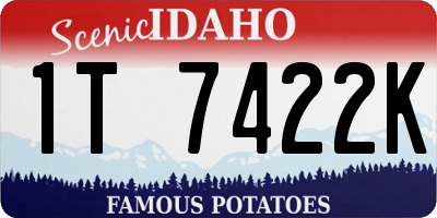 ID license plate 1T7422K